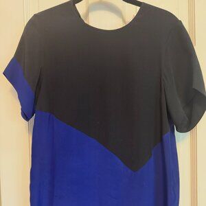 Black & Blue Colorblock Rungolee Top | Size S